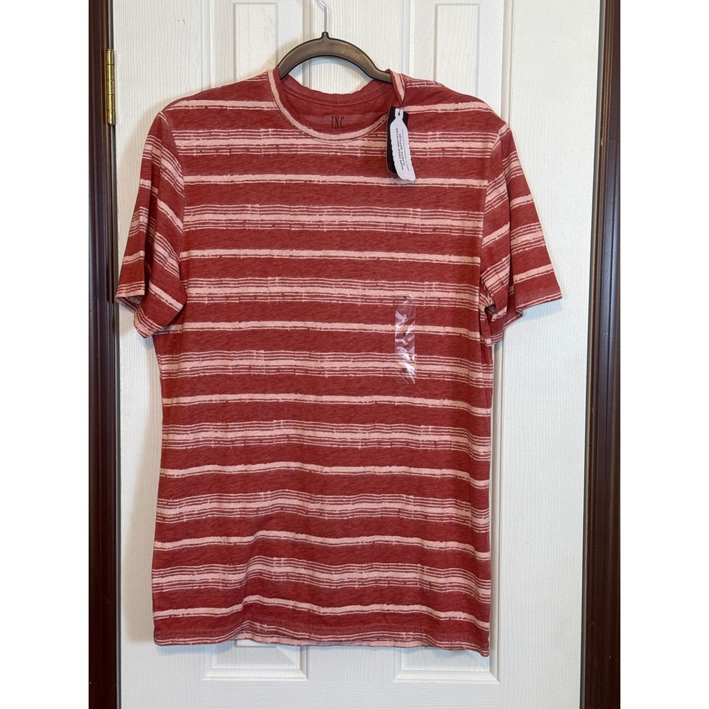 INC‎ International Concepts Striped Casual Tee Shirt Crew Neck Small